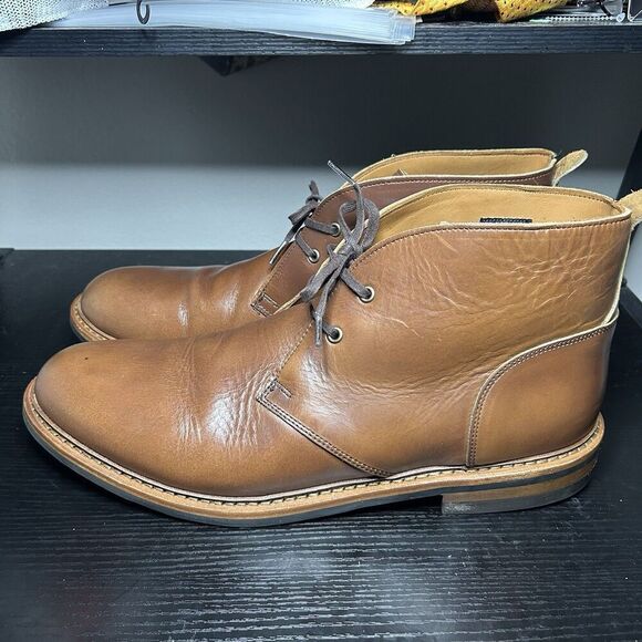 Allen Edmonds "CHANDLER" WEATHERPROOF Leather CHUKKA Boot 14 B Pecan Brown - Picture 1 of 12